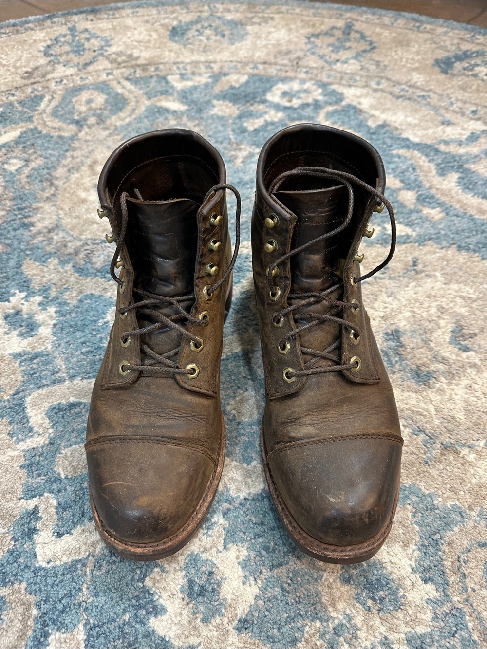 Chippewa LL Bean Dark Brown Leather Work Boots